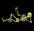 SKELETON WITH COCKTAIL COLOR